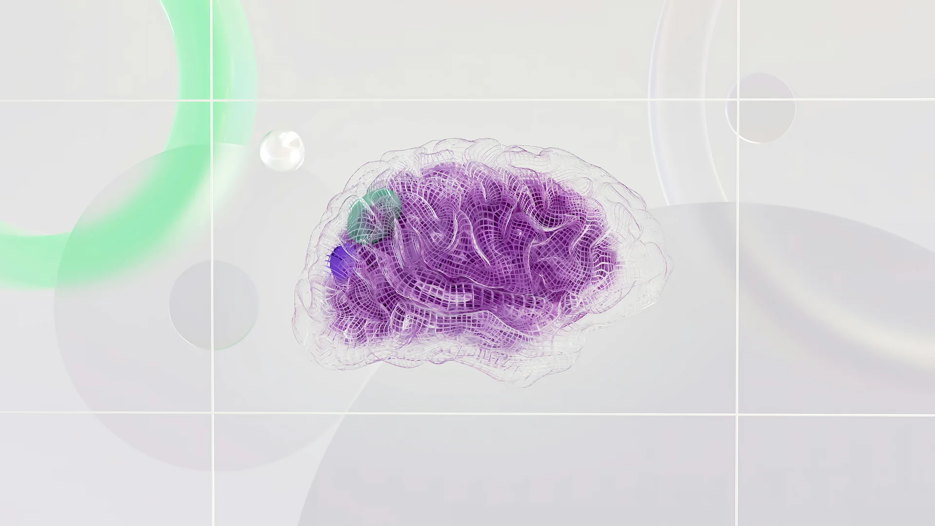 A 3D render of a brain